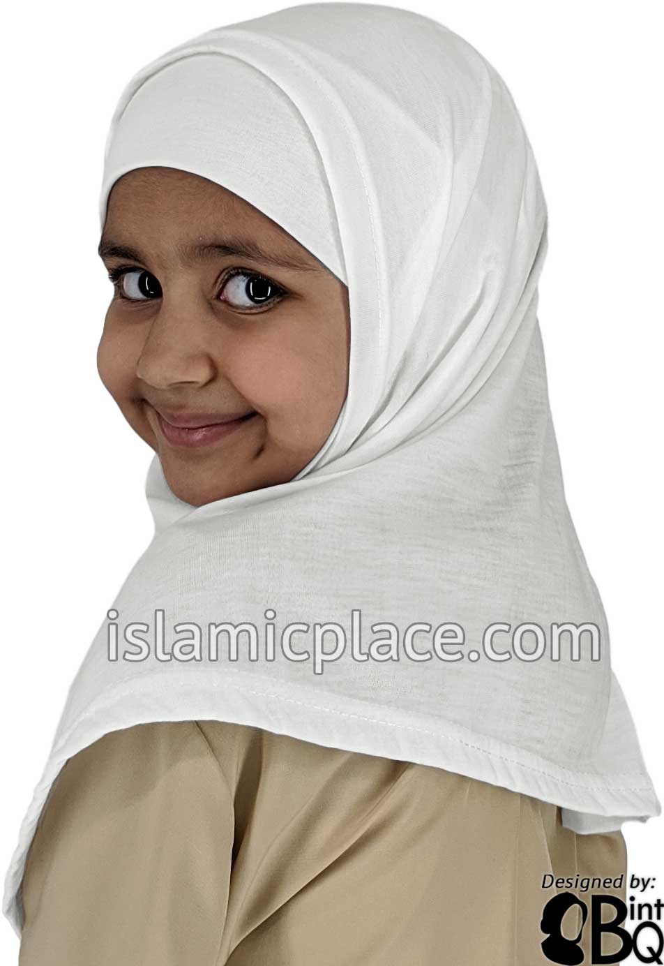 White Plain Girl size (2-piece) Hijab Al-Amira