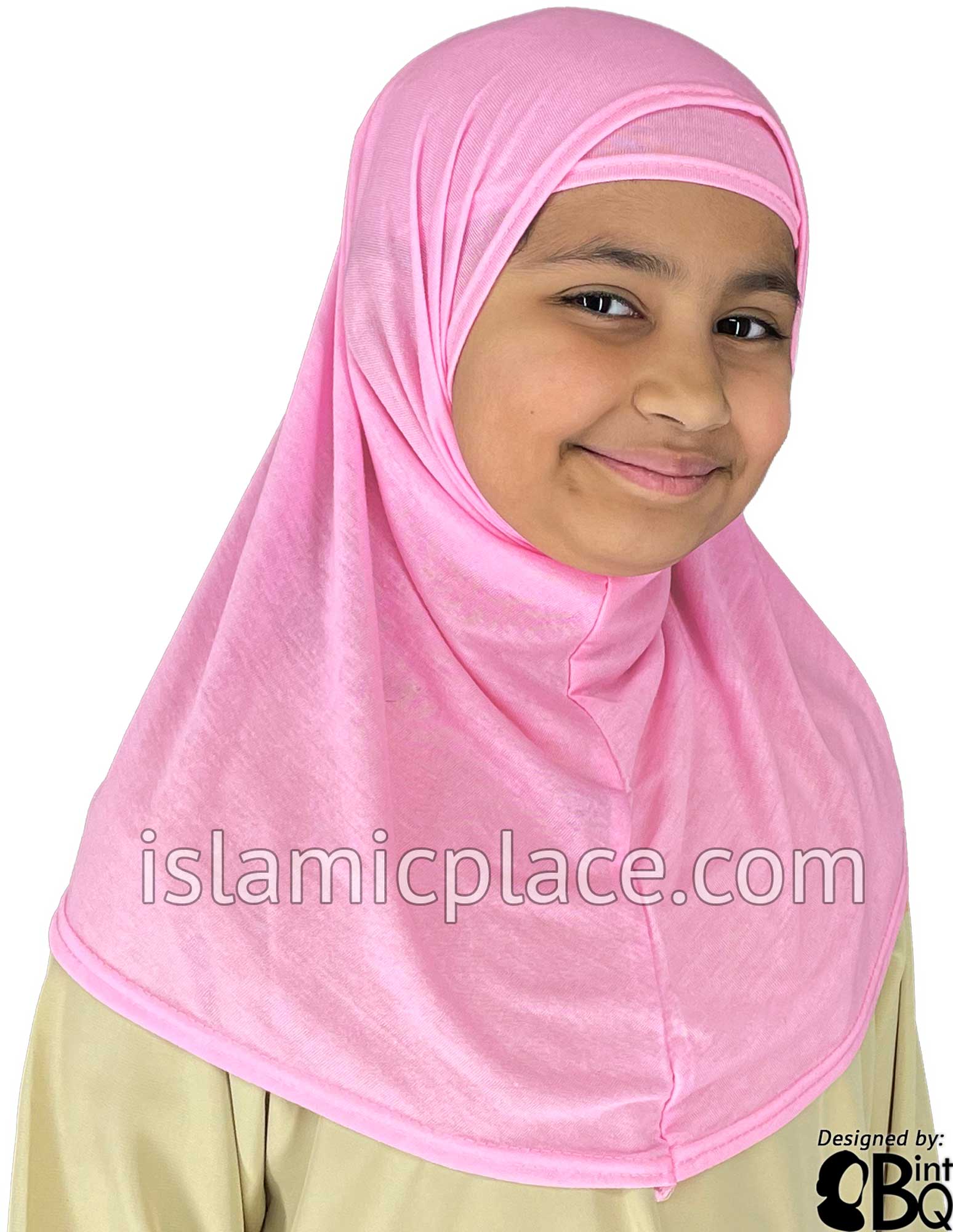 Pink - Plain Girl size (2-piece) Hijab Al-Amira