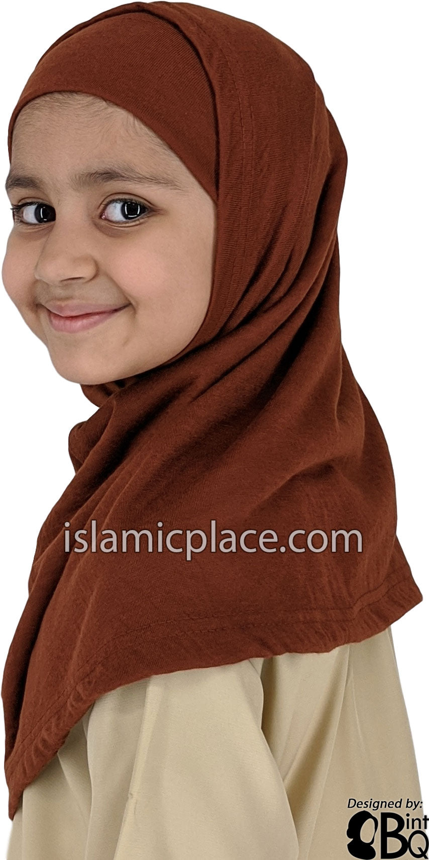 Rust Plain Girl size (2-piece) Hijab Al-Amira