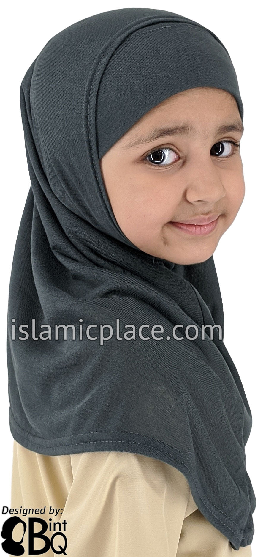 Charchol Gray - Plain Girl size (2-piece) Hijab Al-Amira