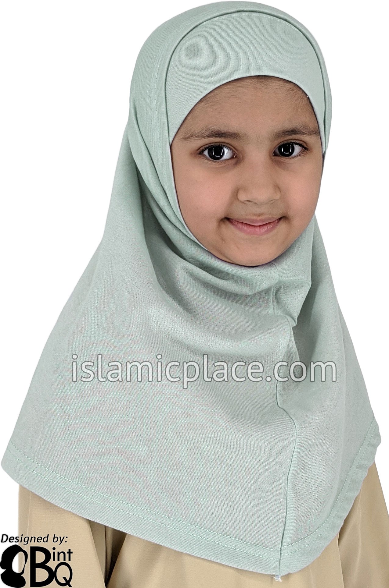 Light Gray Plain Girl size (2-piece) Hijab Al-Amira