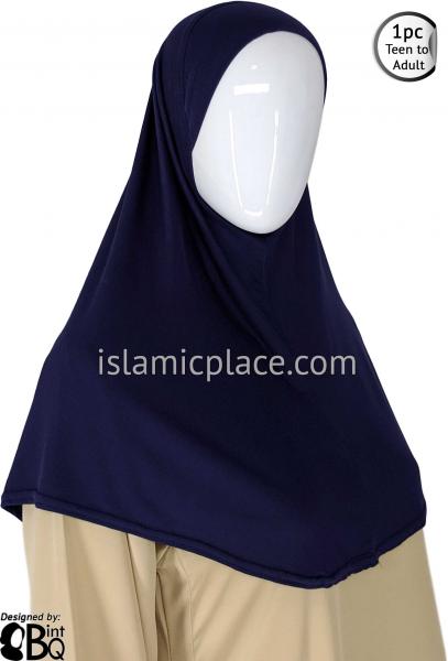 Navy Blue - Plain Teen to Adult (Large) Hijab Al-Amira (1-piece style)