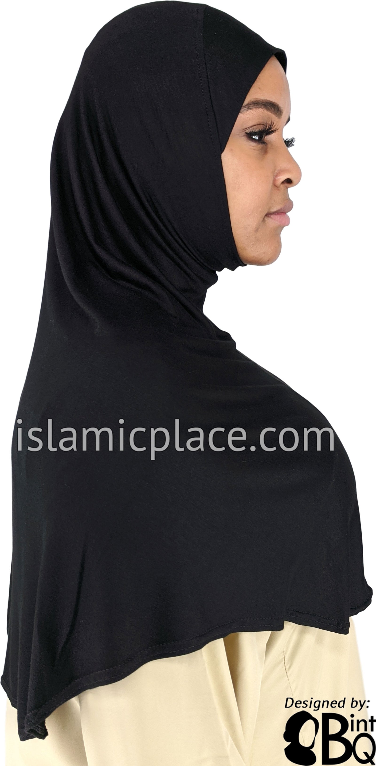 Black - Plain Adult (X-Large) Hijab Al-Amira (1-piece style)