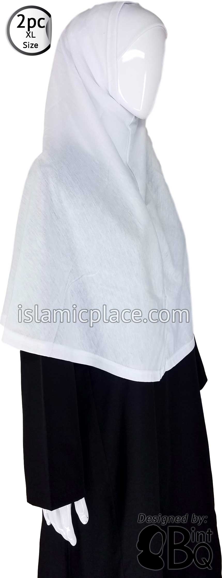 White Plain Adult (X-Large) Hijab Al-Amira