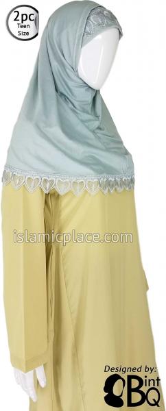 Light Gray Lace Teen to Adult (Large) Hijab Al-Amira