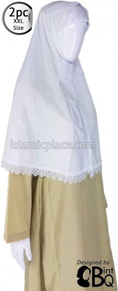 White Lace Adult (XX-Large) Hijab Al-Amira
