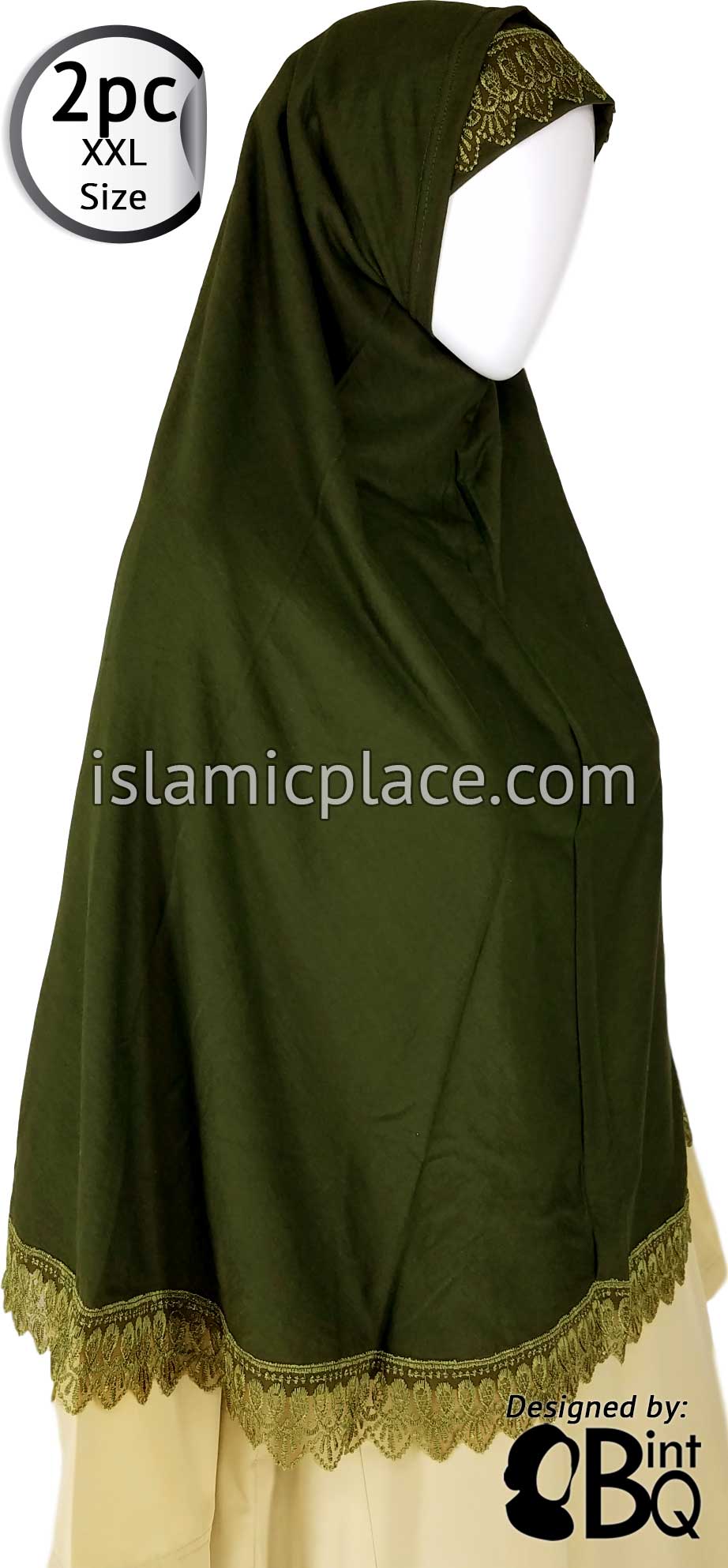 Green Lace Adult (XX-Large) Hijab Al-Amira