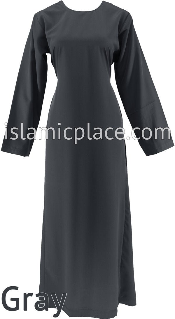 Gray - Basics Plain Abaya by BintQ