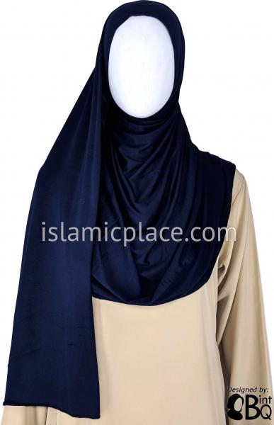 Navy Blue Plain - Jamila Jersey Shayla Long Rectangle Hijab 30"x70"