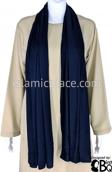 Navy Blue Plain - Jamila Jersey Shayla Long Rectangle Hijab 30"x70"