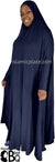 Navy Blue - Plain Overhead Abaya with Cuffs