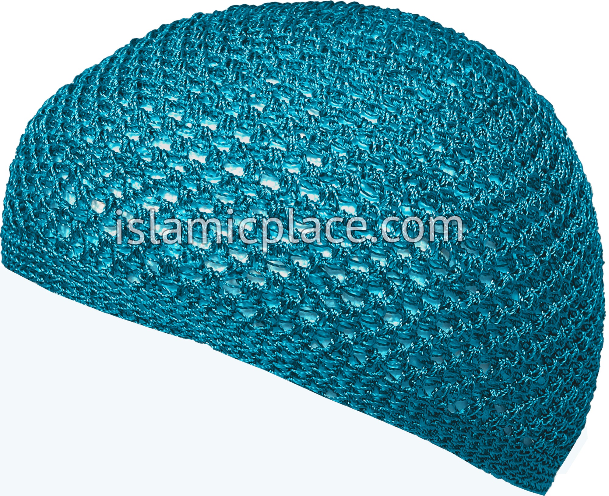 Teal - Nylon Knitted Solid Kufi