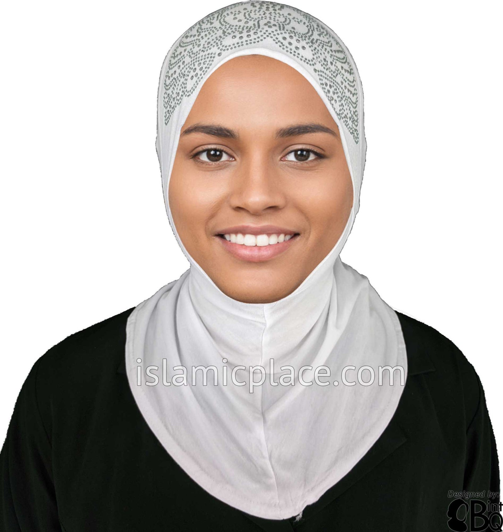 White - Ninja Underscarf with Rhinestones