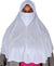 White - Plain Teen to Adult (Large) Hijab Al-Amira with Built-in Niqab